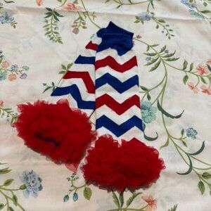 Ruffle Bottom Chevron Leg Warmers